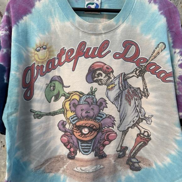 Vintage 1994 Grateful Dead Steal Your Base Baseball Bears T Shirt XL Liquid Blue - Picture 2 of 10